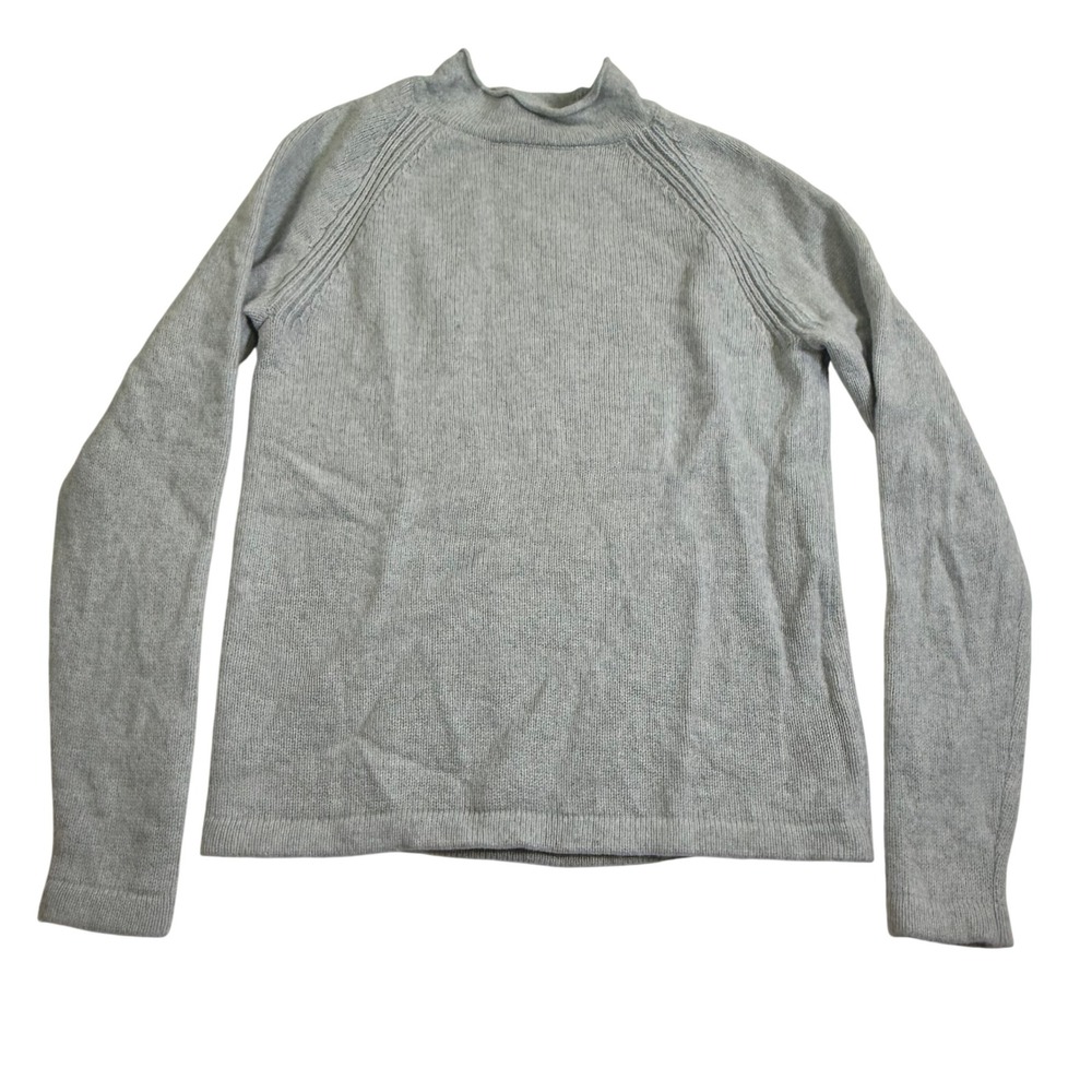 J.Crew Sweater Women S Light Blue Excellent Mock Neck Merino Wool Blend K6007
